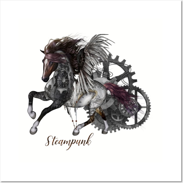 Wonderful steampunk horse with wings Wall Art by Nicky2342